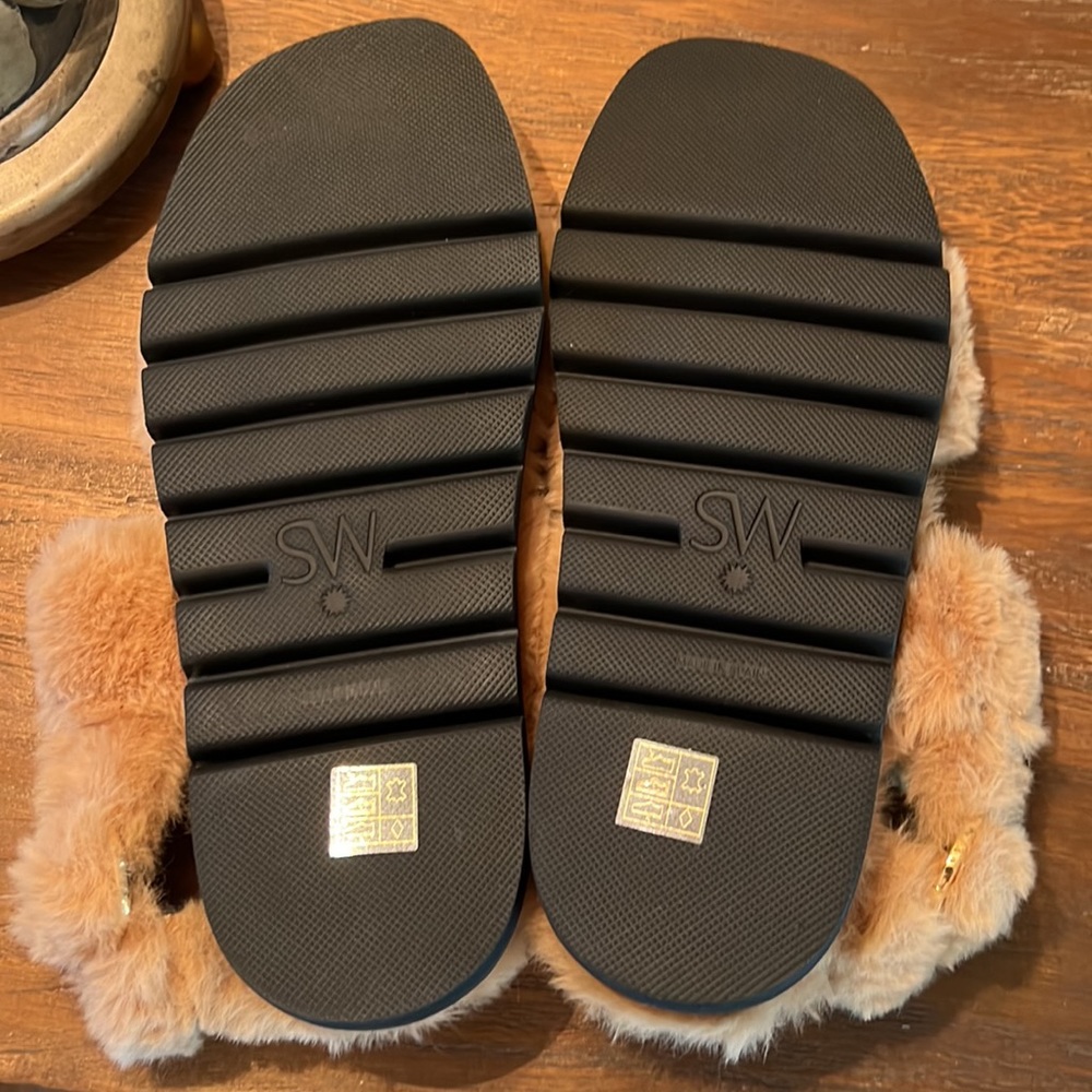 Stuart Weitzman Elodie Chill Faux Fur Sandals - Picture 9 of 11